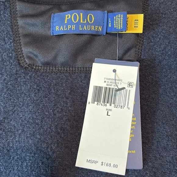 NWT Polo Half-Zip Pullover Navy Fleece Jacket